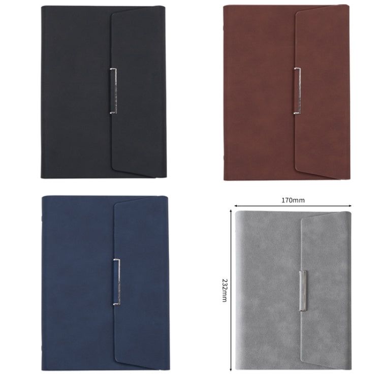 6 Hole Three Fold Loose-leaf Case A5 Business Notebook Office Stationery Notepad(Brown)