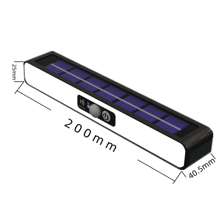 TX-200 Solar Landscape Waterproof Decoration Staircase Light Human Body Induction Lamp, Color: Black Shell White Light+Clip