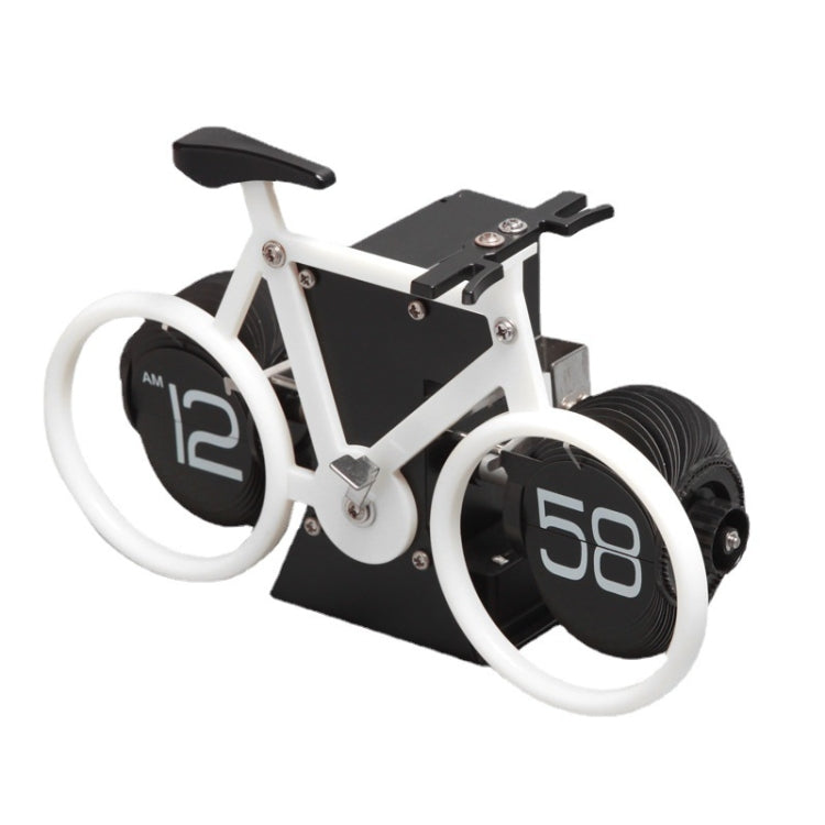HY-F087 Retro Bicycle Shape Automatic Flip Home Decorative Turning Clock(Black)