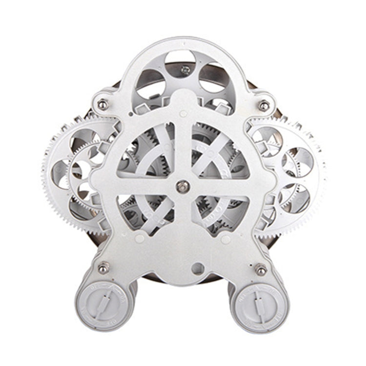 HY-G001 Rotating Double Gear Living Room Stainless Steel Decorative Clock(Silver)