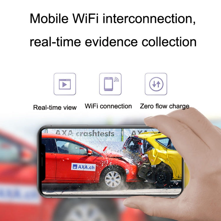 M8 Hidden Driving Recorder WiFi Phone Connecting Car Parking Monitoring 1080P HD Recorder(With Button+Parking Monitoring Line)