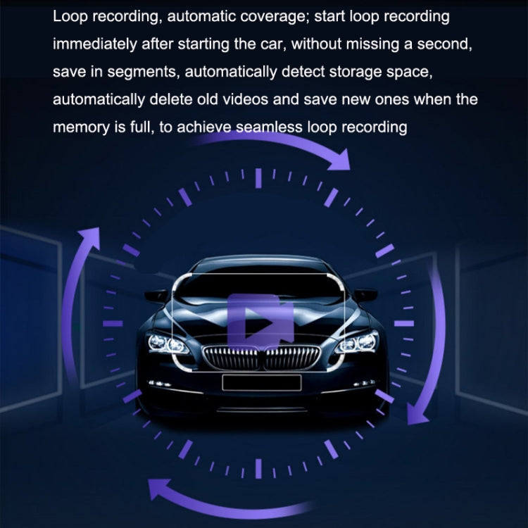 M8 Hidden Driving Recorder WiFi Phone Connecting Car Parking Monitoring 1080P HD Recorder(With Button+Parking Monitoring Line)