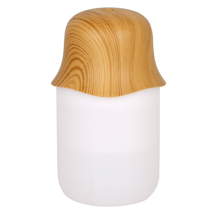 Desktop USB Humidifier Wood Grain Air Aromatherapy Night Light(Light Color)