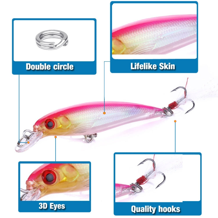 HENGJIA MI094 Simulation Laser Fake Lures Minnow Fishing Baits, Color: 2