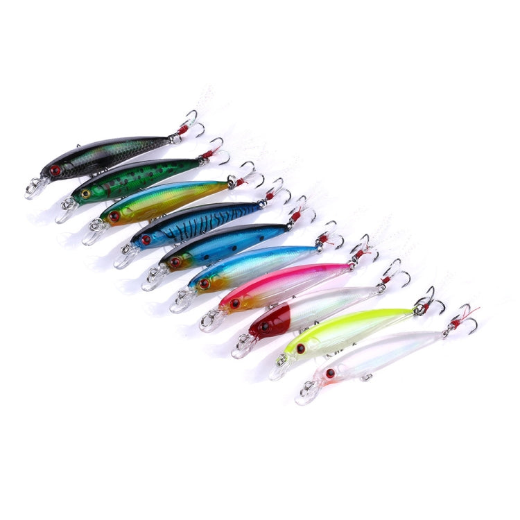 HENGJIA MI094 Simulation Laser Fake Lures Minnow Fishing Baits, Color: 10 Colors Boxed
