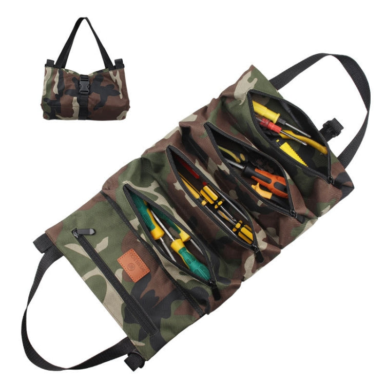 WESSLECO Oxford Cloth Electrical Hardware Hanging Tool Storage Bag(Jungle Camouflage)