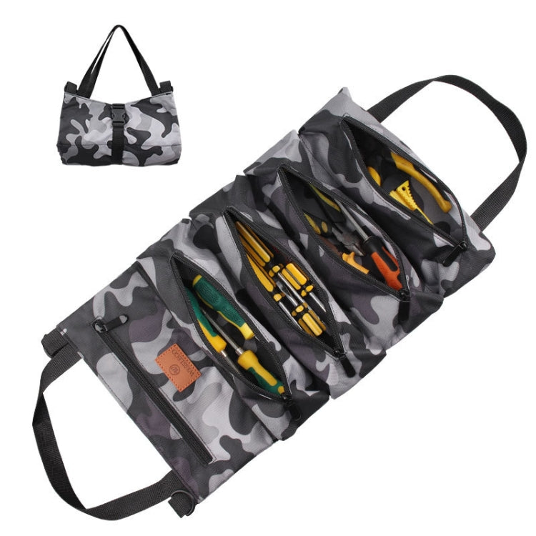 WESSLECO Oxford Cloth Electrical Hardware Hanging Tool Storage Bag(Camouflage Gray)