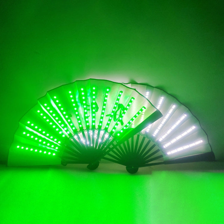 00021 LED Prom Lighting Folding Fan Bar Colorful Atmosphere Group Props, Color: White Flashing