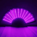 00021 LED Prom Lighting Folding Fan Bar Colorful Atmosphere Group Props, Color: Pink Flashing