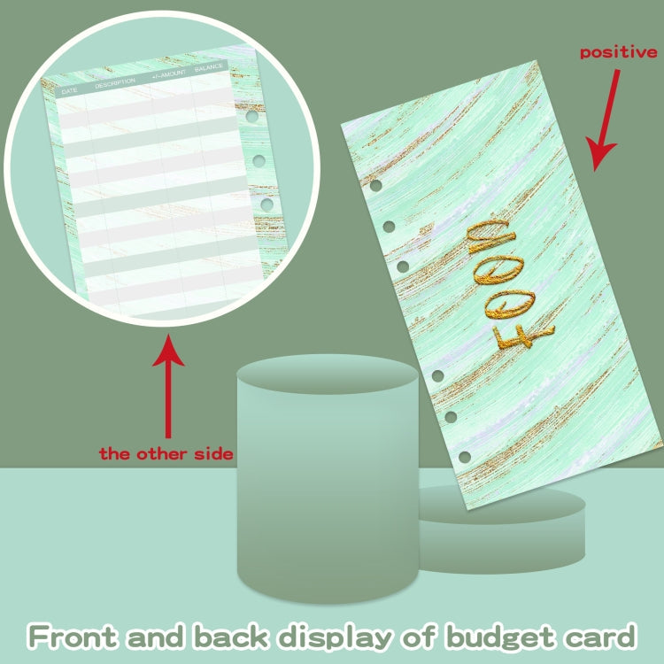 A6 Crocodile Pattern PU Leather Loose-Leaf Binder Budget Notebook Cash Envelope Organizer(Rock Gray)