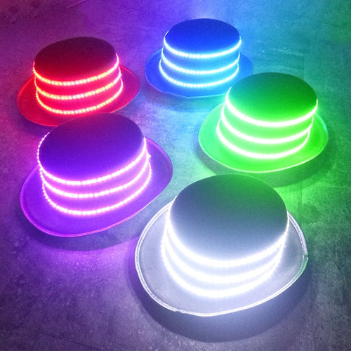 00068 LED Bar Luminous Jazz Hat Stage Magic Show Props, Color: White