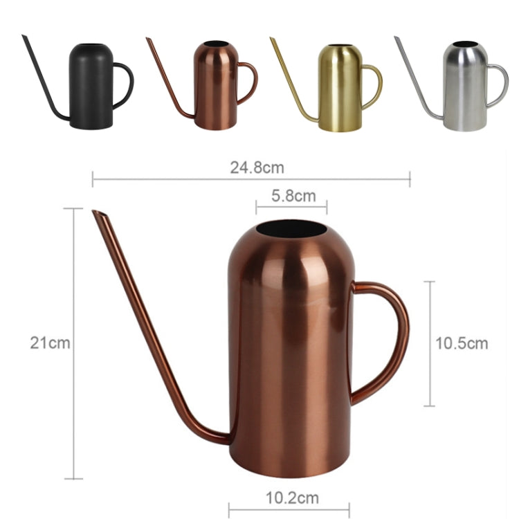 1500ML Household Gardening Stainless Steel Long Spout Heighten Watering Pot, Specification: Ancient Gold