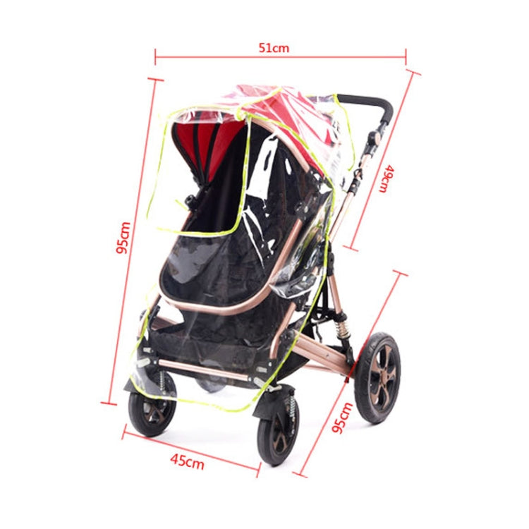 Baby Stroller Rain Cover Windproof Dustproof Raincoat High Landscape Special Rain Cover EVA Double Open Zipper Rain Cover