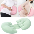 Pregnant Waist Support Cotton Pillow Side Sleepers Cushion Removable and Washable Abdomen Pillow(Green)