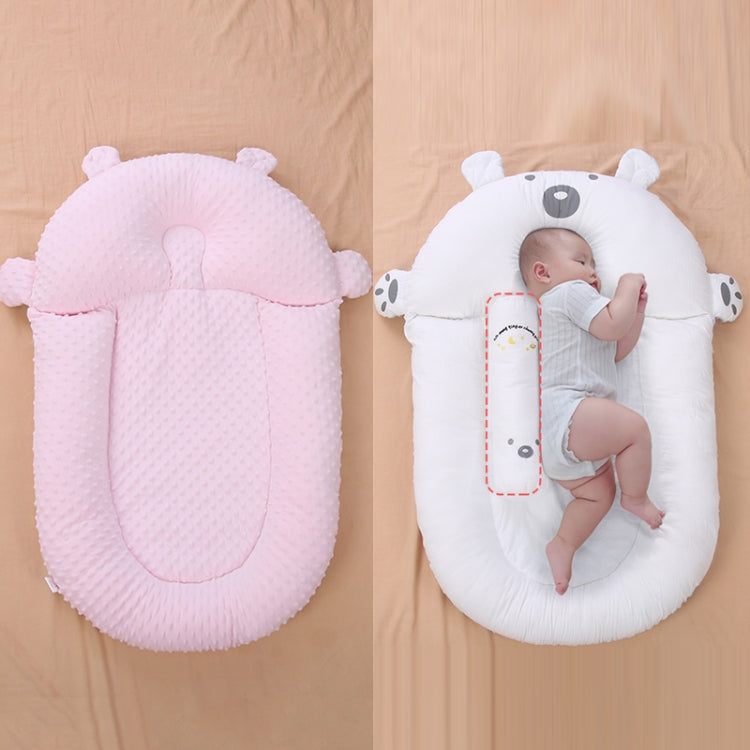 Newborn Baby Anti-startle Landing Wake-up Sleeping Cushions Spitting Milk Slope Pad(Bean Velvet Pink)