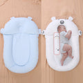 Newborn Baby Anti-startle Landing Wake-up Sleeping Cushions Spitting Milk Slope Pad(Bean Velvet Blue)