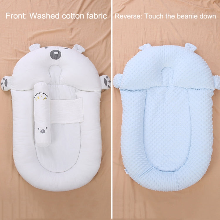 Newborn Baby Anti-startle Landing Wake-up Sleeping Cushions Spitting Milk Slope Pad(Bean Velvet Blue)