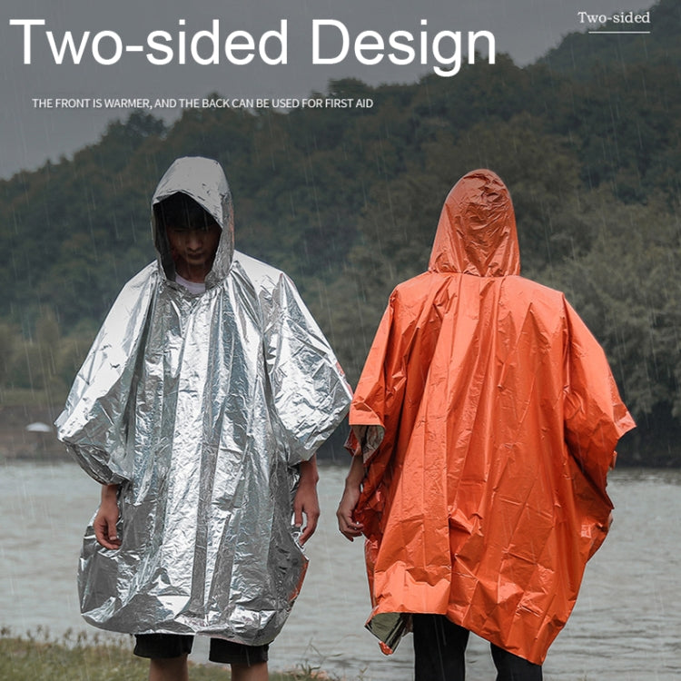 Outdoor Cycling Thickened Reflective Windproof Multifunctional Raincoat(Orange)