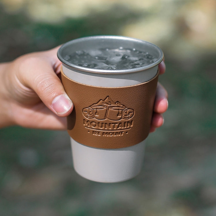 Outdoor Stainless Steel Cup Anti-scald Sleeve High Temperature Heat Insulation Sleeve(Brown)