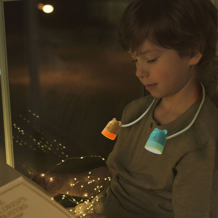 KD201 Portable Lamp Hanging Neck Reading LED Night Light, Style: Bear (Blue+Brown)