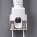 2pcs 2 In 1 Wall-mounted Automatic Toothpaste Squeezer Toothbrush Holder(White)