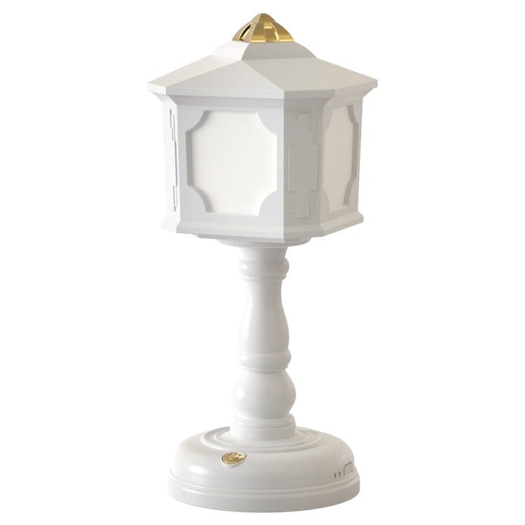 GIVELONG Retro Table Lamp USB Charging Small Night Light, Style: 321-6 White
