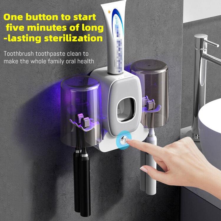 Couple Wall Mounted Toothbrush Holder Automatic Squeeze Toothpaste Device,Spec: Disinfection Type Green