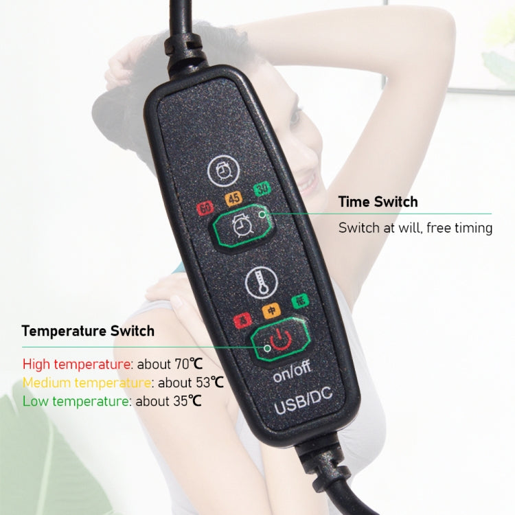 USB Electric Heating Neck Protector Graphene Neck Pain Relief Tool(Rose Red)