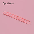 5sets Loose Leaf Single Ring Lock Stationery Key Ring Macaron Bag Packing(HYH-15 Pink)