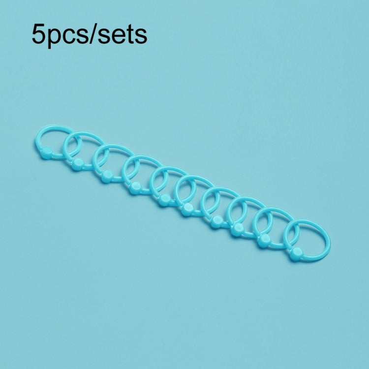 5sets Loose Leaf Single Ring Lock Stationery Key Ring Macaron Bag Packing(HYH-15 Light Green)