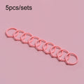 5sets Loose Leaf Single Ring Lock Stationery Key Ring Macaron Bag Packing(HYH-24 Pink)