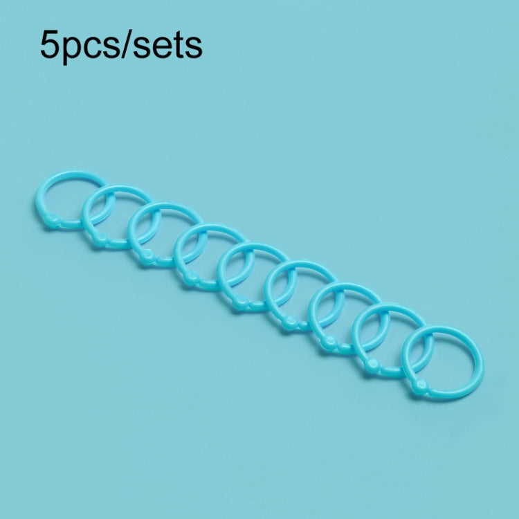5sets Loose Leaf Single Ring Lock Stationery Key Ring Macaron Bag Packing(HYH-24 Light Green)