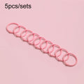 5sets Loose Leaf Single Ring Lock Stationery Key Ring Macaron Bag Packing(HYH-30 Pink)