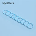 5sets Loose Leaf Single Ring Lock Stationery Key Ring Macaron Bag Packing(HYH-30 Light Blue)