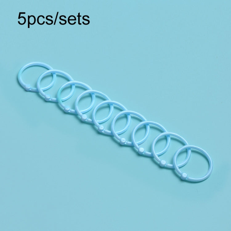 5sets Loose Leaf Single Ring Lock Stationery Key Ring Macaron Bag Packing(HYH-30 Light Green)