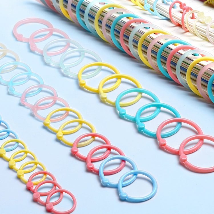 5sets Loose Leaf Single Ring Lock Stationery Key Ring Macaron Bag Packing(HYH-15 Light Green)