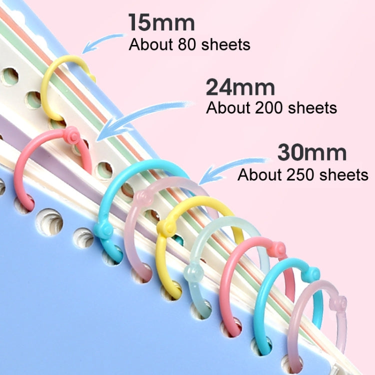 5sets Loose Leaf Single Ring Lock Stationery Key Ring Macaron Bag Packing(HYH-24 Yellow)