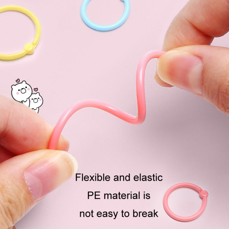 5sets Loose Leaf Single Ring Lock Stationery Key Ring Macaron Bag Packing(HYH-15 Pink)