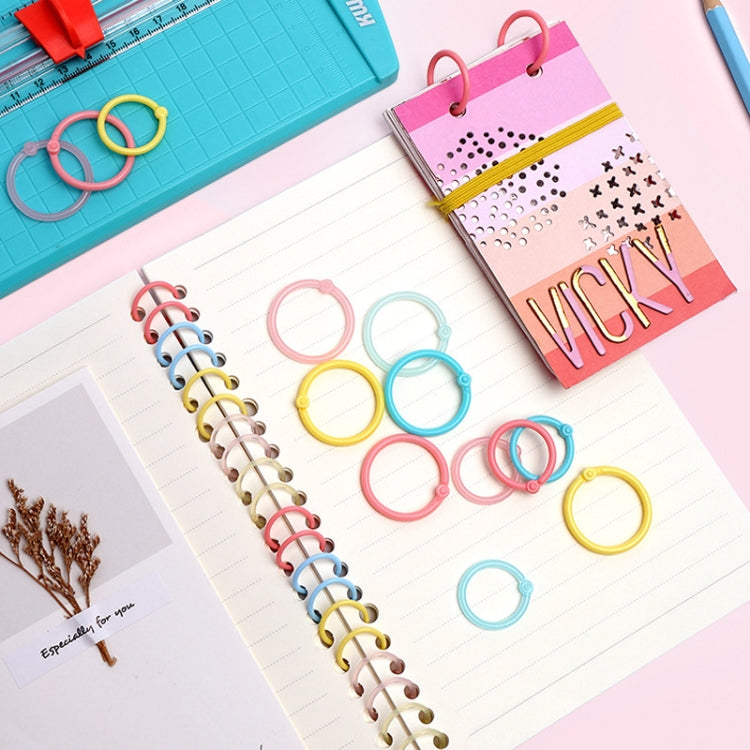 5sets Loose Leaf Single Ring Lock Stationery Key Ring Macaron Bag Packing(HYH-30 Yellow)