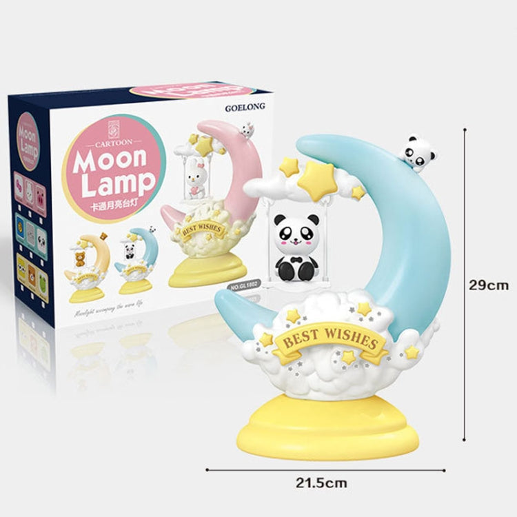 GOELONG Cartoon Moon Table Lamp Children Room Animal Night Light, Plug: US Plug(Rabbit)