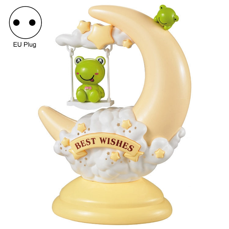 GOELONG Cartoon Moon Table Lamp Children Room Animal Night Light, Plug: EU Plug(Frog)