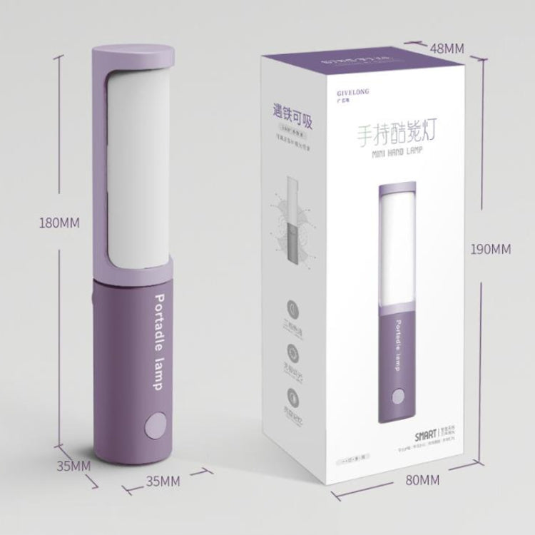 GIVELONG Handheld Mini Magnetic Lamp LED Intelligent Infinity Button Type Desk Lamp(Purple)