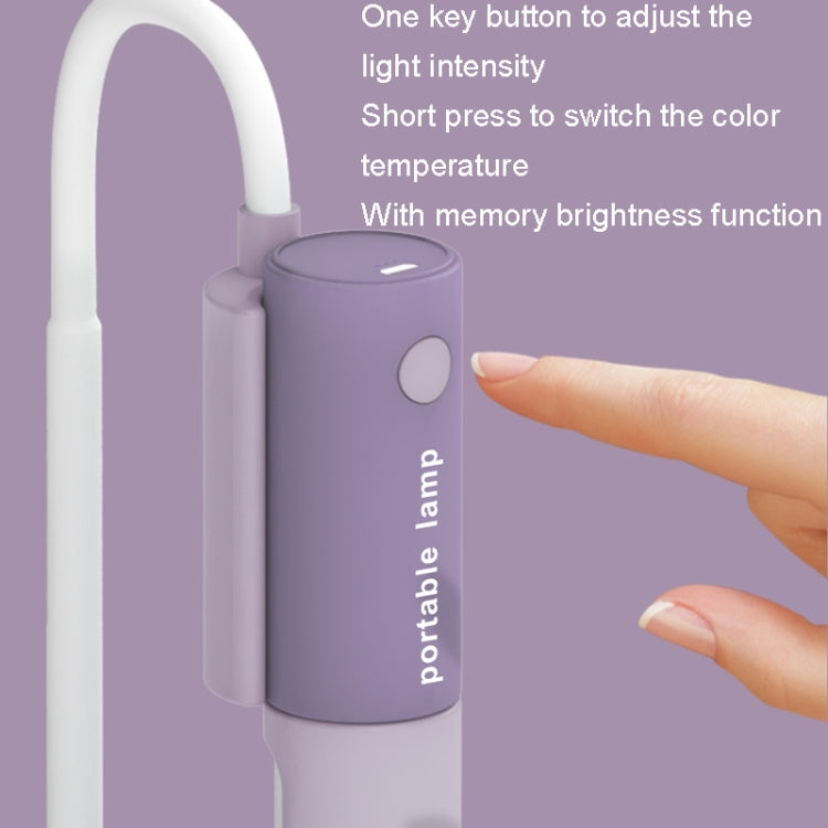 GIVELONG USB Charging Desktop Light Magnetic Base Removable Simple Eye Protection Portable Lamp(Purple)