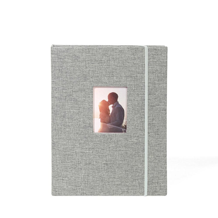 3-inch 208 Pockets Cotton Linen Photo Album Photocard Holder(Grey)