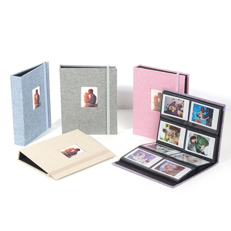 3-inch 208 Pockets Cotton Linen Photo Album Photocard Holder(Purple)