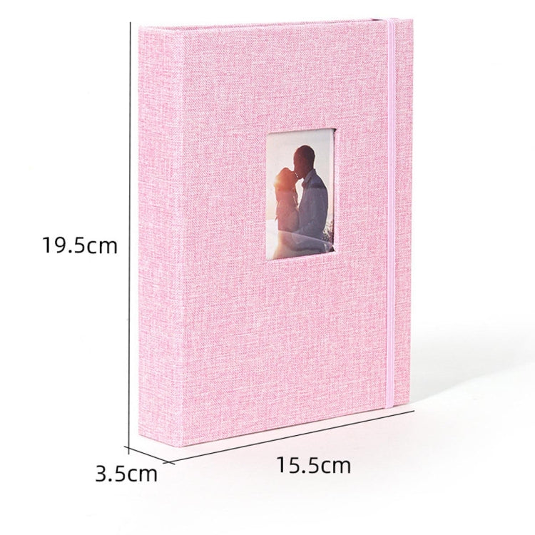 3-inch 208 Pockets Cotton Linen Photo Album Photocard Holder(Khaki)
