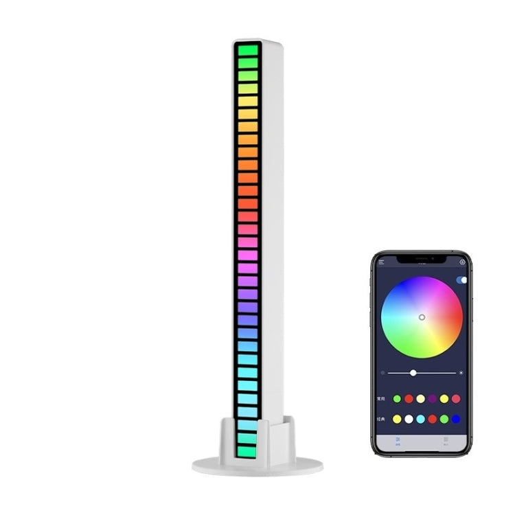 RGB Sound-controlled Rhythmic Response Lights Music Ambient LED Pick-up Lights Charging(16 Light+APP White)