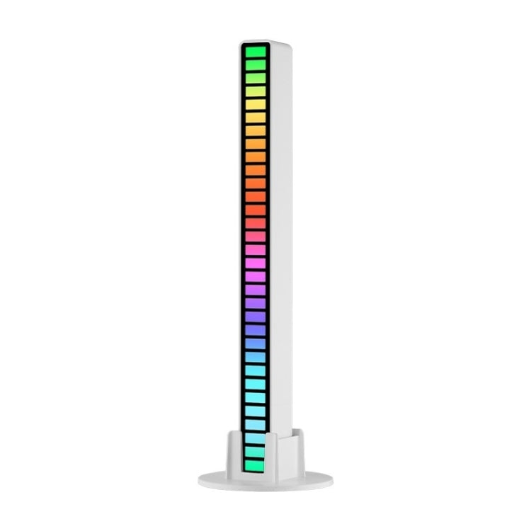 RGB Sound-controlled Rhythmic Response Lights Music Ambient LED Pick-up Lights Plug-in(16 Lights White)