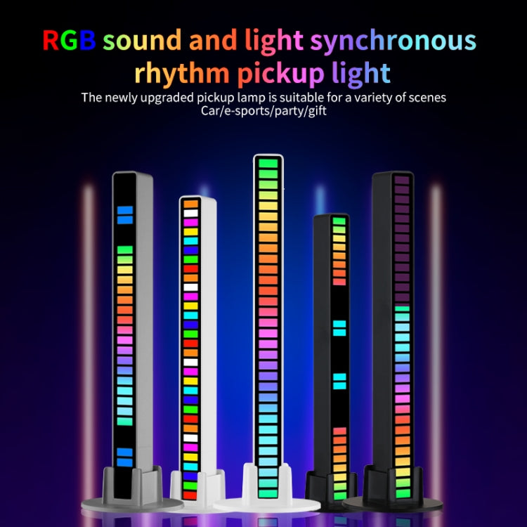 RGB Sound-controlled Rhythmic Response Lights Music Ambient LED Pick-up Lights Plug-in(16 Light+APP White)