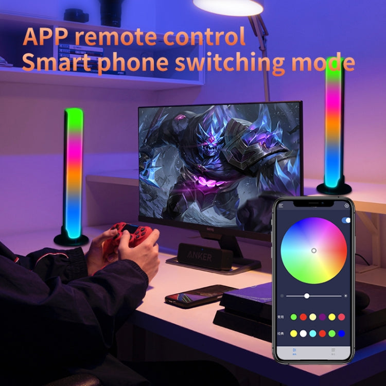 RGB Sound-controlled Rhythmic Response Lights Music Ambient LED Pick-up Lights Plug-in(Upgrade White)